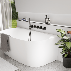 Luca Varess Sutilo halfvrijstaand bad 160 x 75 cm acryl mat wit