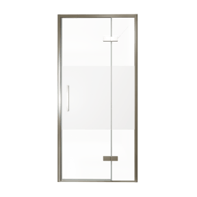 Balmani Senses Design douche draaideur rechts 100 cm x 210 cm Helder glas met matte strook, Brushed GunMetal profielen