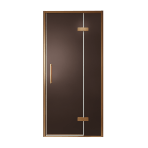 Balmani Senses Design Dusche Drehtür, Rechts, 100 cm x 210 cm, Bronze, Profil Brushed Rosegold