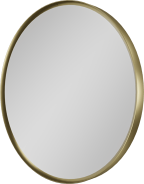 Balmani Auro Gäste-WC Spiegel: Rund, Brushed Champagne Gold, Ø 35 cm
