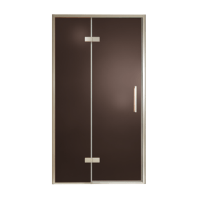 Balmani Senses Design douche draaideur links 120 cm x 210 cm Brons glas, Brushed CoolMetal profielen