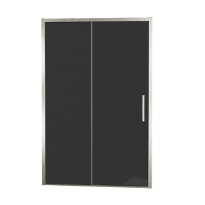 Balmani Senses Design Dusche Schiebetür, umkehrbar, 120 cm x 210 cm, Rauchglas, Profil Brushed CoolMetal