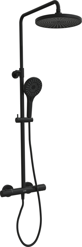 Blaufoss Onos 250 thermostatische kraan regendoucheset Mat Zwart