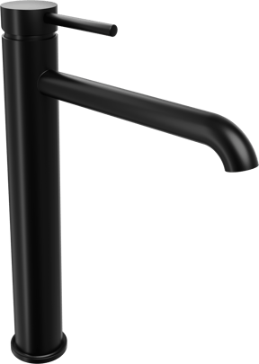 Blaufoss Round robinet de lavabo réhaussé noir mat
