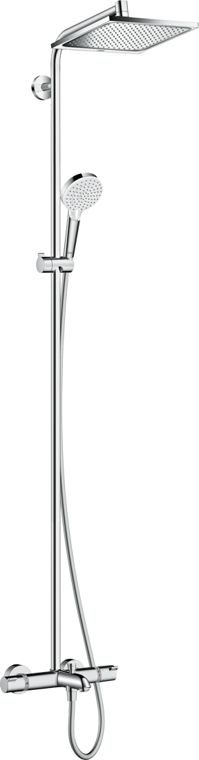 Hansgrohe Crometta E240 Duschsystem mit Thermostat-Badewannenarmatur Chrom Glänzend
