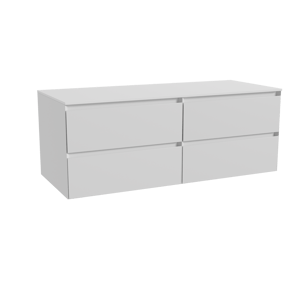 Balmani Mitra meuble salle de bains suspendu 135 x 55 cm blanc mat avec Stretto tablette simple ou double en solid surface blanc mat