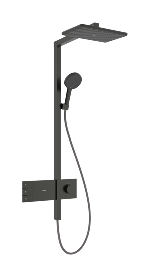 Hansgrohe Raindance Alive Q Showerpipe colonne de douche pluie 210/340 2 fonction de jets avec Ecosmart Showerselect Comfort Brushed Black Chrome