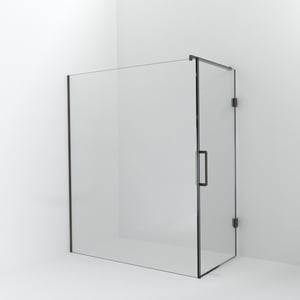 Balmani Modular Walk-In Dusche mit Tür: 170 x 200 cm mit Tür 90 cm, Klarglas, Profil Brushed GunMetal