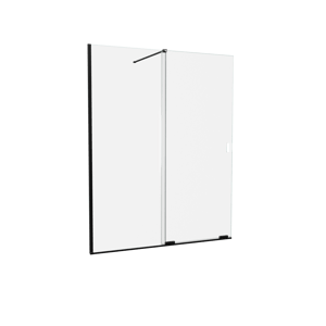 Balmani Move Slide  Walk-In-Dusche mit Schiebetür 160 x 200 cm Klarglas, inklusive Coating, matt schwarz Profil