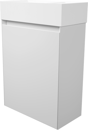 Balmani Mitra zwevend toiletmeubel 42 x 21 cm mat wit met Loop wastafel in matte Solid Surface