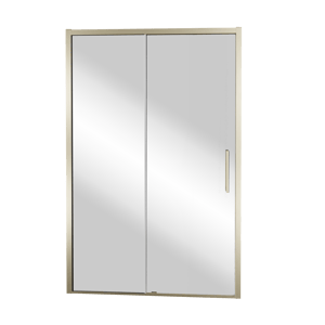 Balmani Senses Design douche schuifdeur links 140 cm x 210 cm Reflex spiegelglas, Brushed Champagne Gold profielen, met coating
