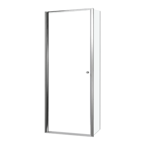 Luca Varess Kuresa douche d'angle porte pivotante avec paroi latérale fixe 85 x 80 x 200 cm verre transparent et profil chrome brillant