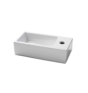 Luca Varess Cubic Handwaschbecken: Keramik, Weiß matt, 36,5 x 18 cm