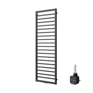Vipera Listona sèche-serviettes Simple 50 x 180 cm chauffage électrique noir mat raccordement latéral et central possible 800W, résistance incluse