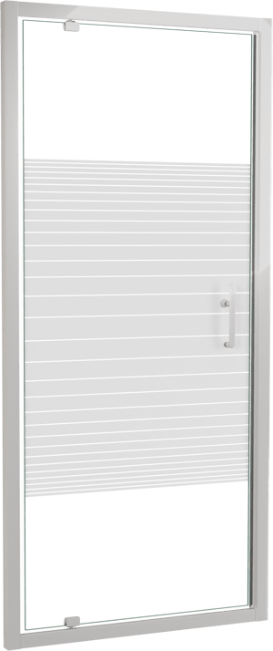 SanyOne Anton Dusche Drehtür 90 cm x 190 cm Gestreift Glas glänzend Weiß Profil