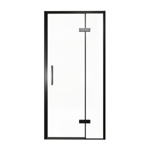 Balmani Senses Design Dusche Drehtür, Rechts, 100 cm x 210 cm, Klarglas, Profil Schwarz