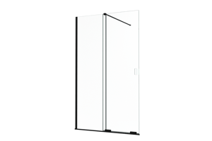 Balmani Move Slide  Walk-In-Dusche mit Schiebetür 120 x 200 cm Klarglas matt schwarz Profil