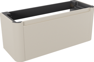 Storke Soft zwevende wastafelonderkast 120 x 46 cm Sand mat 2 lades vert. sym. Groef