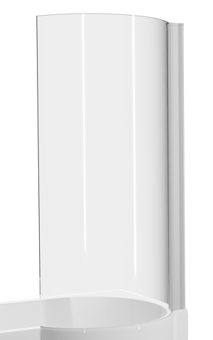 Luca Varess Cyrus Badewannenaufsatz: 81 cm, Klarglas Chrom Profil