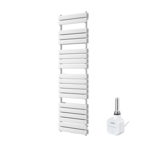 Vipera Vulcan sèche-serviettes Doublé 50 x 183,5 cm chauffage électrique blanc mat raccordement latéral et central possible 1200W, résistance incluse