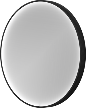 Balmani Secret Black rond badkamerspiegel zwart Ø 60 cm met spiegelverlichting en anti-damp