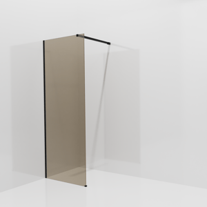 Balmani Modular inloopdouche: 80 x 200 cm, Brons glas met coating, Mat zwarte profielen