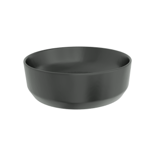 Luca Varess Perla Aufsatzwaschbecken: Schwarz Matte Keramik, rund, Ø 34 cm