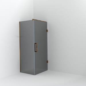 Balmani Modular Walk-In Dusche mit Tür: 80 x 200 cm mit Tür 90 cm, Reflex-Spiegelglas inklusive Coating, Profil Brushed Rosegold