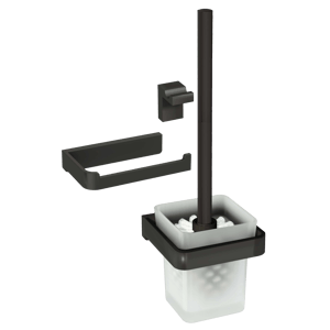 Blaufoss Patio set d'accessoires de toilette noir mat