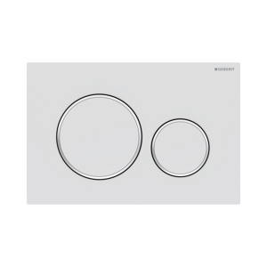 Sigma20 rond bedieningspaneel mat wit/glanzend chroom voor Sigma UP320 of UP720 inbouwreservoir
