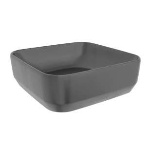 Luca Varess Messina Aufsatzwaschbecken: Schwarz Matte Keramik, quadratisch, 36 x 36 cm