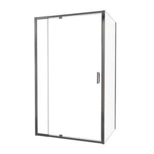 Luca Varess Vidor Telescope douchehoek met draaideur en vaste zijwand 120 x 90 cm helder glas glans chroom profiel
