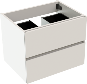 Storke Edge zwevende wastafelonderkast 60 x 46 cm mat wit 2 lades