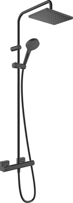 Hansgrohe Vernis Shape Duschsystem mit Thermostat-Armatur Schwarz Matt