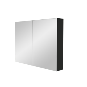 Storke Reflecta Spiegelschrank Bad: 100 x 75 cm, Schwarz Matt