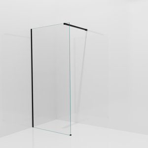 Balmani Modular inloopdouche: 100 x 200 cm, Helder glas met coating, Mat zwarte profielen