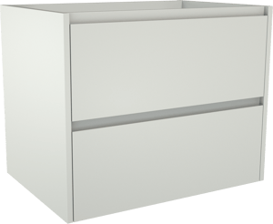 Storke Seda hängender Waschbeckenunterschrank: 75 x 52 cm, Weiß matt, 2 Schubladen