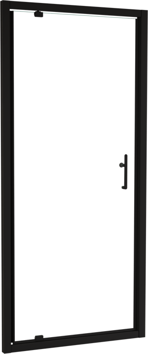 Linie Cadiz Dusche Drehtür 90 cm x 190 cm Klarglas matt Schwarz profil