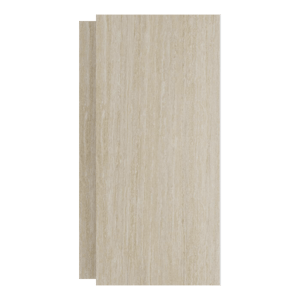 Luca Varess Groovy Duschrückwand Set 2 x 120x260 cm, SPC, Travertin