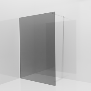 Balmani Modular Walk-In Dusche: 140 x 200 cm, Rauchglas, Profil Chrom glänzend
