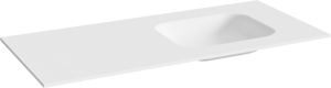 Balmani Tablo Arcato plan vasque asymétrique mat Solid Surface 120 x 55 cm, bonde incluse