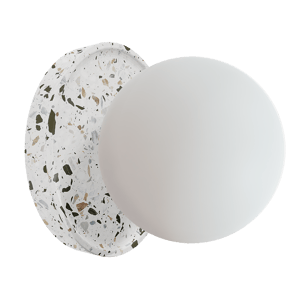 Balmani Pelota Disc medium LED Spiegelbeleuchtung: 16 cm, Weiß/Schwarz terrazzo