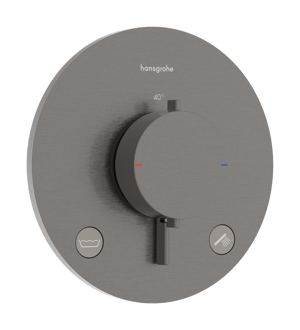 Hansgrohe Ecostat Comfort S inbouw thermostaat 2 uitgangen Brushed Black Chrome EN1717