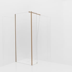 Balmani Modular Walk-In Dusche mit fester Seitenwand: 90 x 200 cm, Permafrost, inklusive Coating, Profil Brushed Rosegold