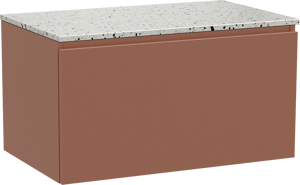 Balmani Sfera by Lucida zwevend badkamermeubel 90 x 55 cm cotto met Stretto enkel tablet in mat wit/zwart terrazzo