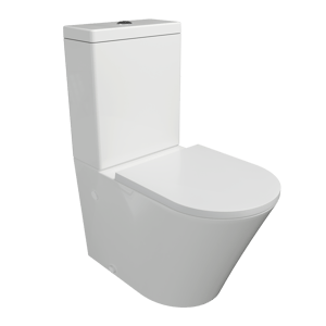 Luca Varess Calibro wc à poser blanc brillant bride de rinçage fine, arrivée d’eau latérale