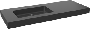 Storke Scuro High plan vasque asymétrique à gauche quartz mat 130 x 52 cm