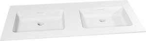 Storke Mata dubbele wastafel matte solid surface 120 x 52 cm