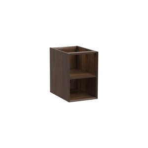 Storke Edge hängender Waschbeckenunterschrank: 35 x 52 cm, Nussbaum, mit 2 offenen Nischen