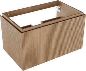 Balmani Eclips meuble sous-vasque suspendu 90 x 55 cm Chêne naturelle 2 tiroirs Nervure sym. vert.